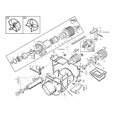 Placa frontal de la turbina PG SR ORIGINAL GIANNI FERRARI BFB 95302101500 | Newgardenstore.eu