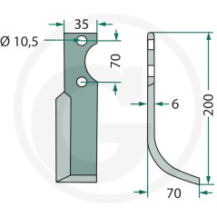 Deichsel links Deichsel kompatibel S.E.P. Arbeitslänge 70mm | Newgardenstore.eu