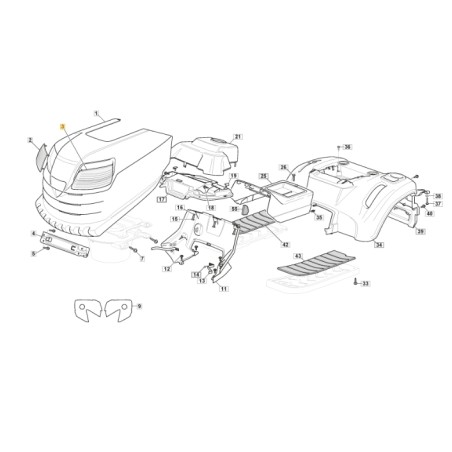 Plaque de recouvrement gauche tracteur de pelouse modèles SD9 ORIGINAL STIGA 325410888/0 | Newgardenstore.eu