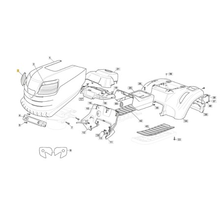 Coupe phare droit tracteur de pelouse modèles SD98 ORIGINAL STIGA 325410887/0 | Newgardenstore.eu