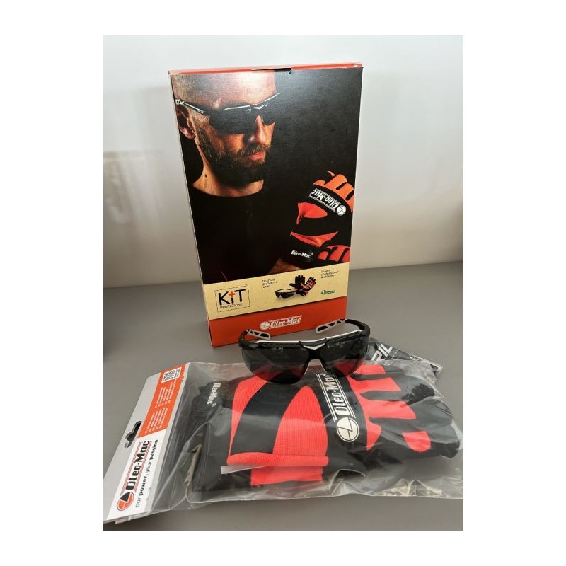 Kit de protección compuesto por gafas y guantes profesionales OLEOMAC 3155119