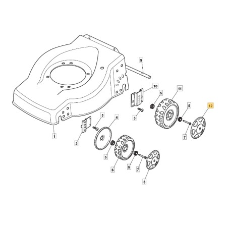 ORIGINAL STIGA tracteur de pelouse 3544P ES414B capuchon de moyeu gris 322110521/0 | Newgardenstore.eu