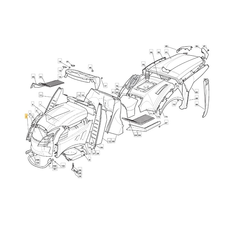 Embellecedor faro derecho tractor de césped modelos ED102HST ORIGINAL STIGA 325410874/0