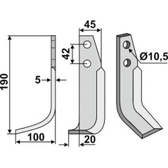 Lama arco sinistra ORIGINALE GOLDONI per fresatrice lunghezza 190 mm | Newgardenstore.eu