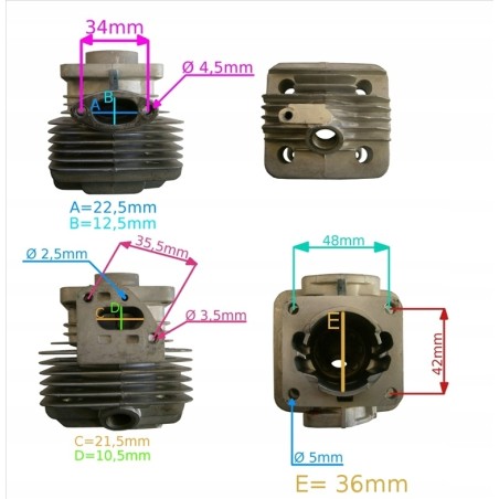 Kit cylindre et piston pour débroussailleuse STIGA ABR32 - B32 - BC535 ORIGINAL