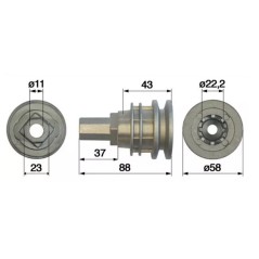 ORIGINAL STIGA EDT 4546 PP Rasenmähermesserhalter Nabe 122465605/0