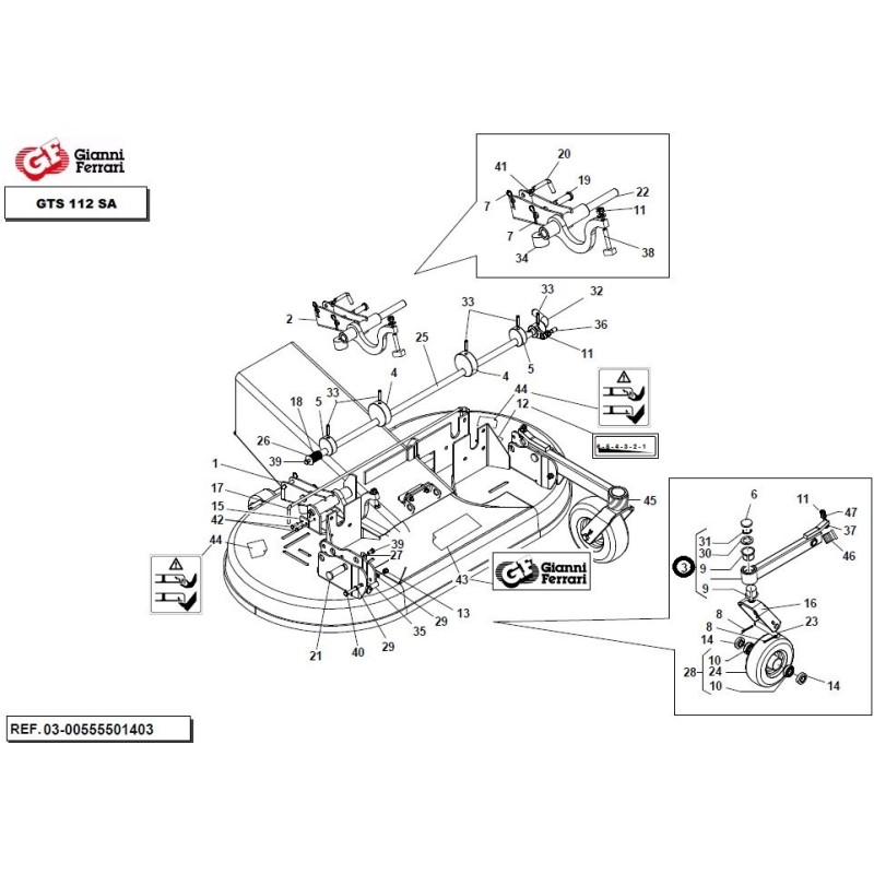 GIANNI FERRARI brazo de rueda plano para plataforma de corte GTS 112 SA artículo 3