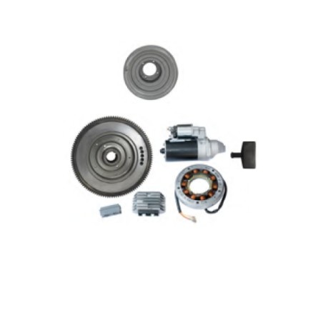 Electric starter kit with flywheel DIESEL engine RUGGERINI RF80 RF81 RF90 RF120 | Newgardenstore.eu