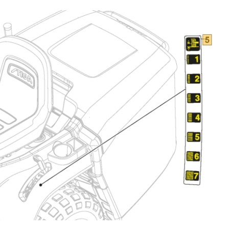 Etichetta sollevamento piatto ORIGINALE STIGA trattorino tagliaerba 1330m - 1538h 114363701/0 | Newgardenstore.eu