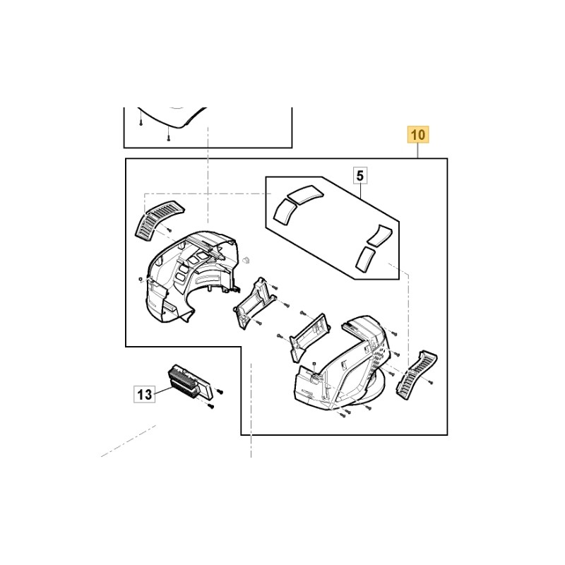 Engine casing kit ORIGINAL STIGA battery lawn mower 118810821/0