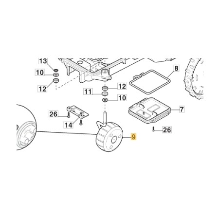 ORIGINAL STIGA Aufsitzmäher Roboter Vorderrad a1500 381007825/1