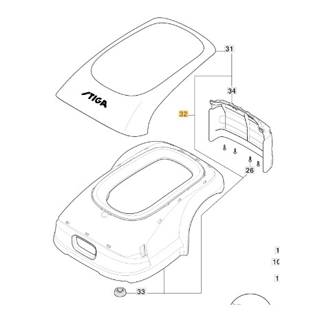 ORIGINAL STIGA robot lawn mower cover a1500 rtk 381119737/0 | Newgardenstore.eu