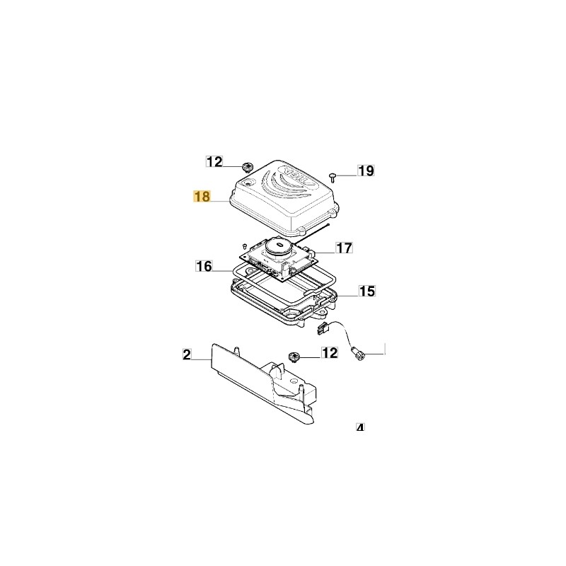 Scatola superiore GNSS ORIGINALE STIGA robot tagliaerba a1500 rtk 322110164/0