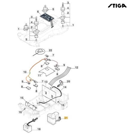 Pacco batteria 25V - 2.5 Ah ORIGINALE STIGA A750 rtk robot rasaerba 381600607/0 | Newgardenstore.eu