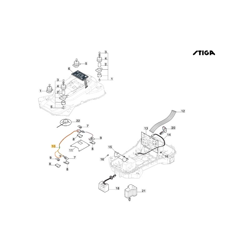 ORIGINAL STIGA a3000 rtk Roboter-Rasenmäher Sensor-Kabelbaum 122063049/0