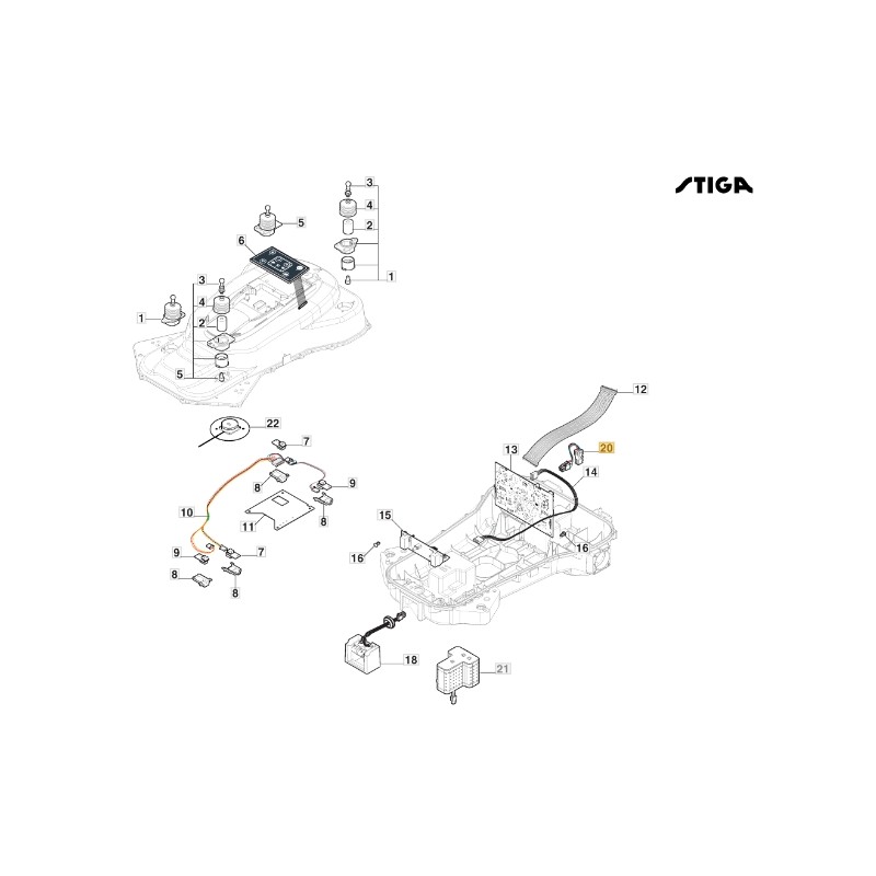 ORIGINAL STIGA a3000 - a5000 rtk Roboter-Rasenmäher Kabelbaum 122063051/0