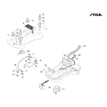 ORIGINAL STIGA a3000 - a5000 rtk robot cortacésped arnés 122063051/0 | Newgardenstore.eu