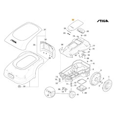 Displayabdeckung - a1000 rtk ORIGINAL STIGA Roboter-Rasenmäher 381119744/0 | Newgardenstore.eu