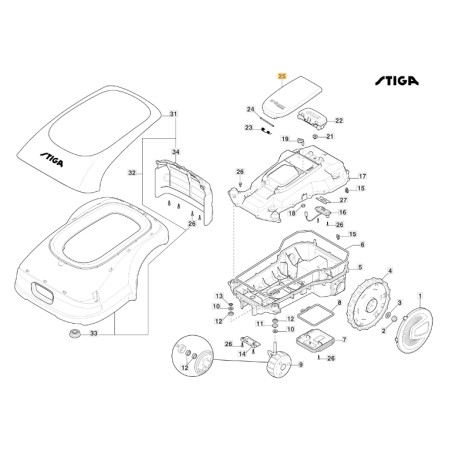 Displayabdeckung - a1000 rtk ORIGINAL STIGA Roboter-Rasenmäher 381119744/0 | Newgardenstore.eu