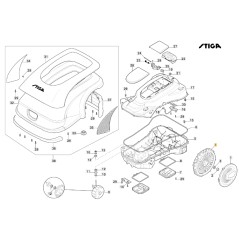 Rueda trasera Di 250 mm ORIGINAL STIGA robot cortacésped a3000 rtk 381007827/0