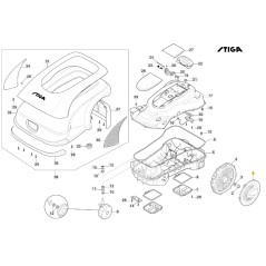 Coprimozzo ruota Di 240 mm ORIGINALE STIGA a3000 rtk robot rasaerba 322110852/0 | Newgardenstore.eu