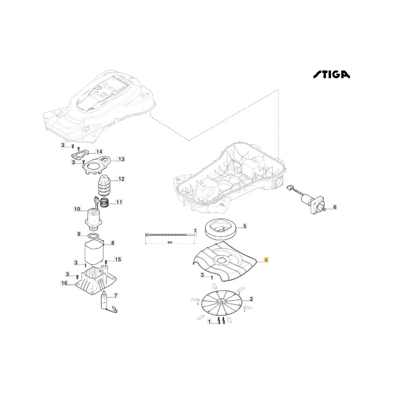 Faltenbalgschutz für den Motor ORIGINAL STIGA a3000 rtk Roboter-Rasenmäher 322110187/0
