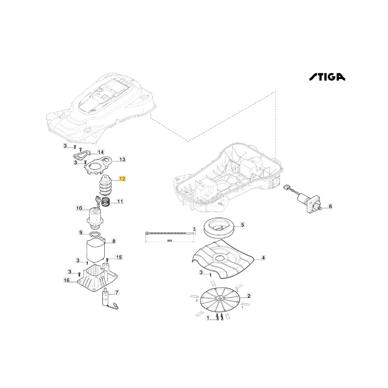 ORIGINAL STIGA a3000 Roboter-Rasenmäher Messerhöheneinstellschraube 322784972/0