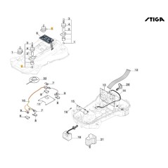 Shock absorber assembly ORIGINAL STIGA a3000 rtk robot mower 381394807/0