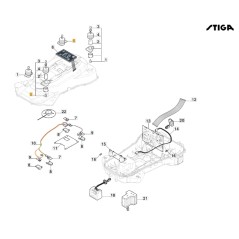 Stoßdämpfer-Baugruppe ORIGINAL STIGA a3000 rtk Roboter-Rasenmäher 381394807/0 | Newgardenstore.eu