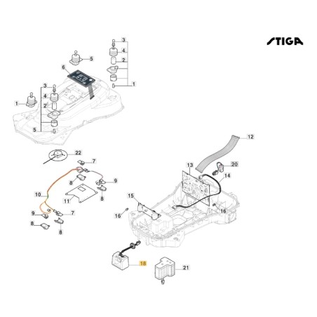 ORIGINAL STIGA a3000 rtk robot cortacésped recambio contacto kit 381394806/0 | Newgardenstore.eu