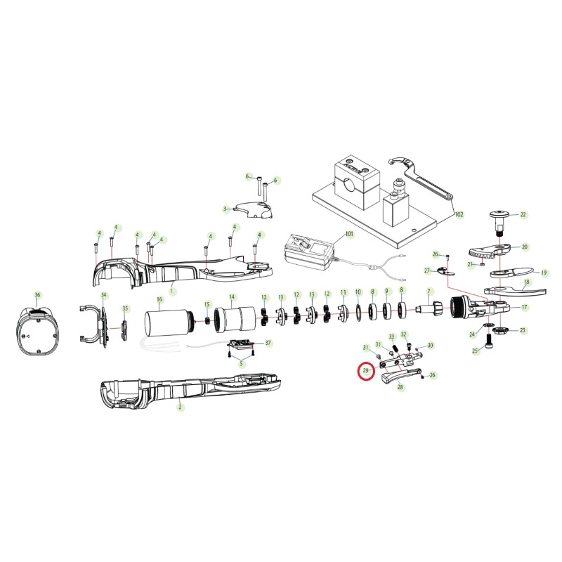 ORIGINAL ACTIVE Kunststoffteil Auslöser tigercut Schere 25 - 32 025663