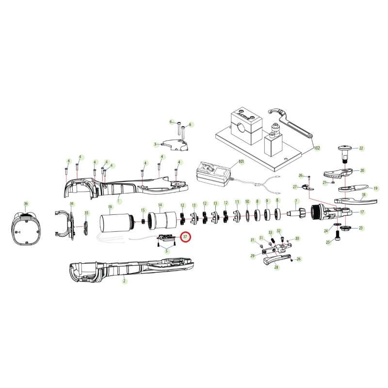 ORIGINAL ACTIVE carte électronique LCD ciseaux modèle tigercut 25 - 32 025473