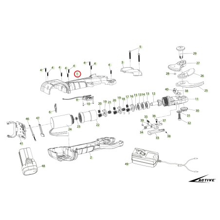 ORIGINAL ACTIVE right hand crankcase, scissor model tigercut 32 026298 | Newgardenstore.eu