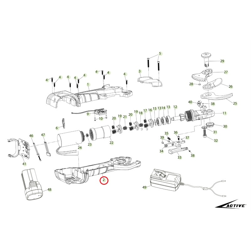 ORIGINAL ACTIVE left hand crankcase with display scissor model tigercut 35 026299