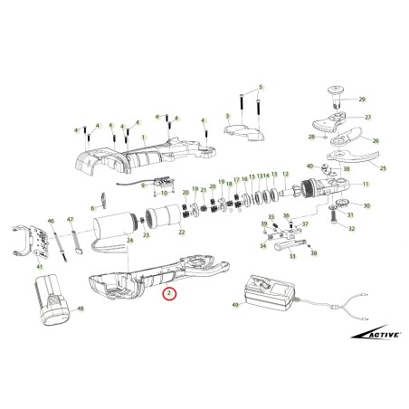 ORIGINAL ACTIVE carter gauche avec affichage modèle ciseaux tigercut 35 026299 | Newgardenstore.eu