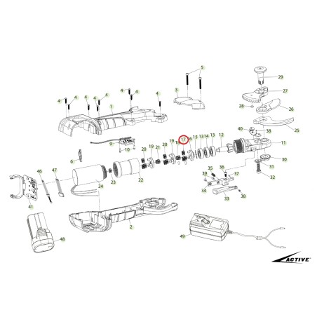 Ingranaggio satellite secondo stadio ORIGINALE ACTIVE forbice tigercut 32 025451 | Newgardenstore.eu