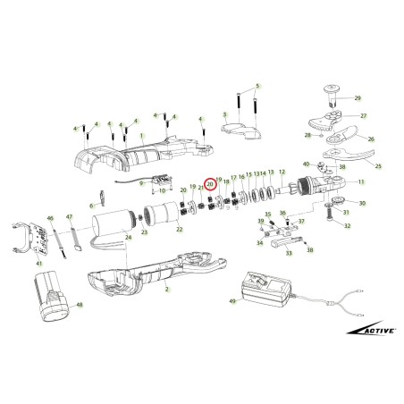 Ingranaggio satellite primo stadio ORIGINALE ACTIVE forbice tigercut 35 025515 | Newgardenstore.eu