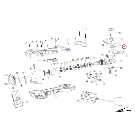 Lama mobile ORIGINALE ACTIVE forbice modello tigercut 32 026314 | Newgardenstore.eu