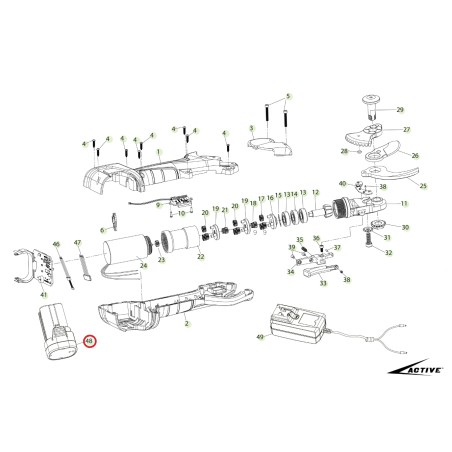 Batteria ORIGINALE ACTIVE forbice modello tigercut 32 027007 | Newgardenstore.eu