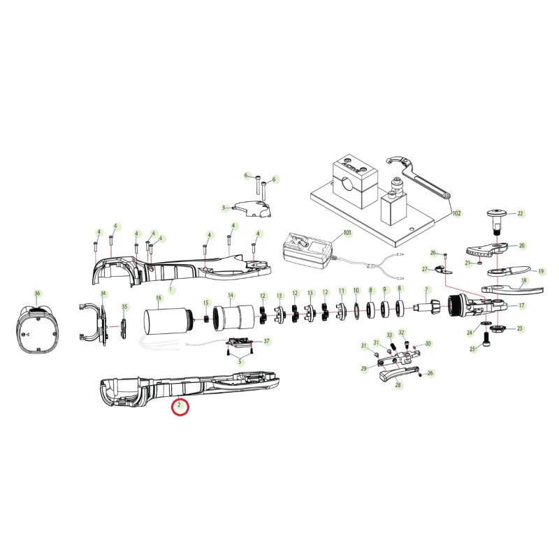 Left hand crankcase with display ORIGINAL ACTIVE scissor tigercut 25 025611