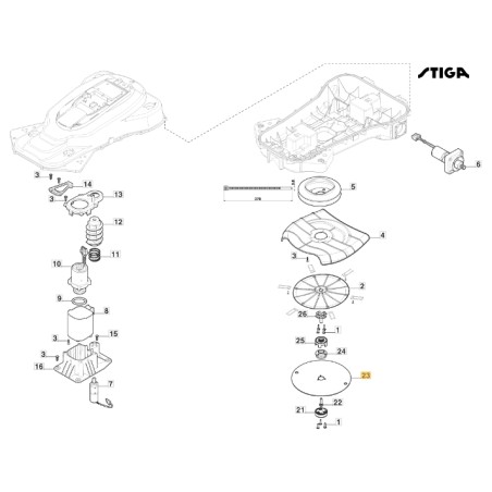 Disc ORIGINAL STIGA a7500 rtk robot lawnmower 122465667/0 | Newgardenstore.eu