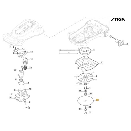 Disco ORIGINALE STIGA a7500 rtk robot rasaerba tagliaerba 122465667/0 | Newgardenstore.eu