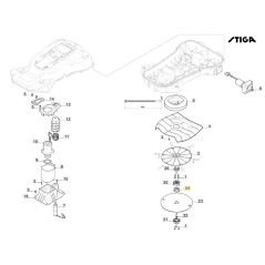 Moyeu de disque ORIGINAL STIGA a7500 rtk tondeuse robot 181465666/0