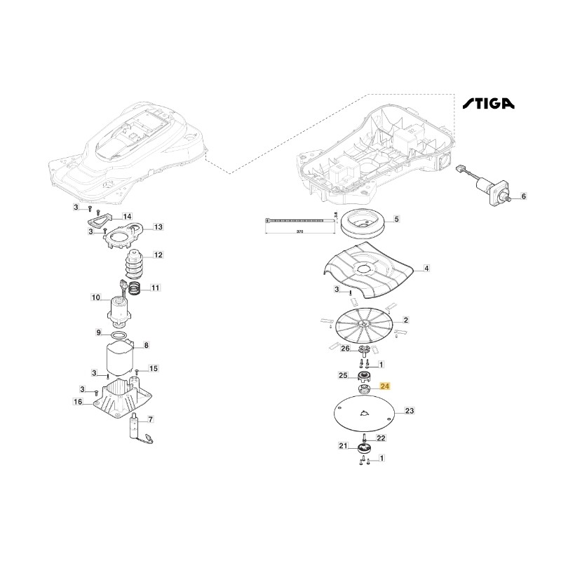 Cubo del disco ORIGINAL STIGA a7500 rtk robot cortacésped 181465666/0