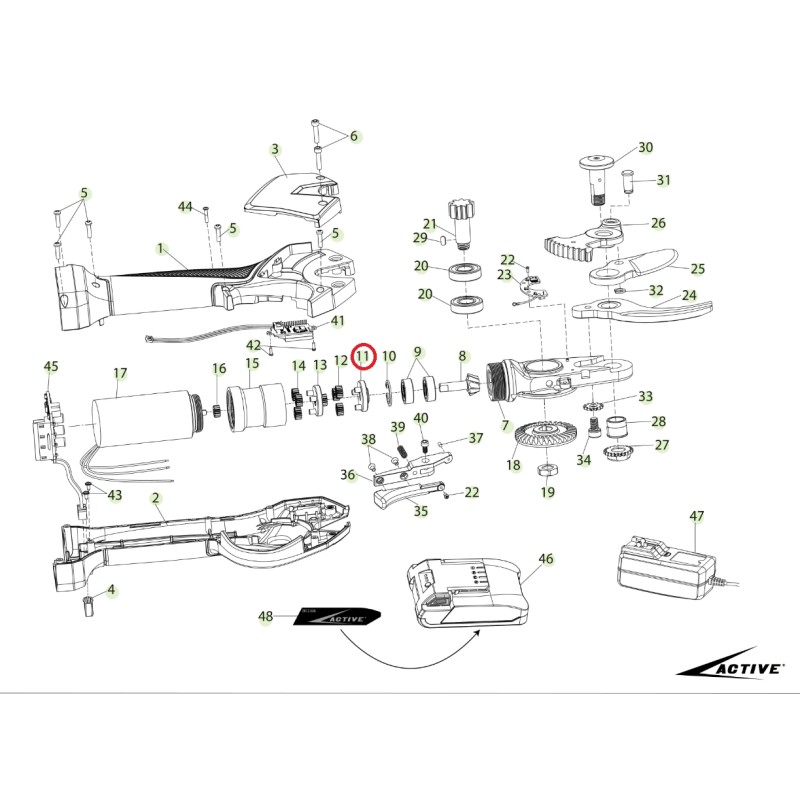 ORIGINAL ACTIVE tigercut 35 - 40 first stage satellite support 025581