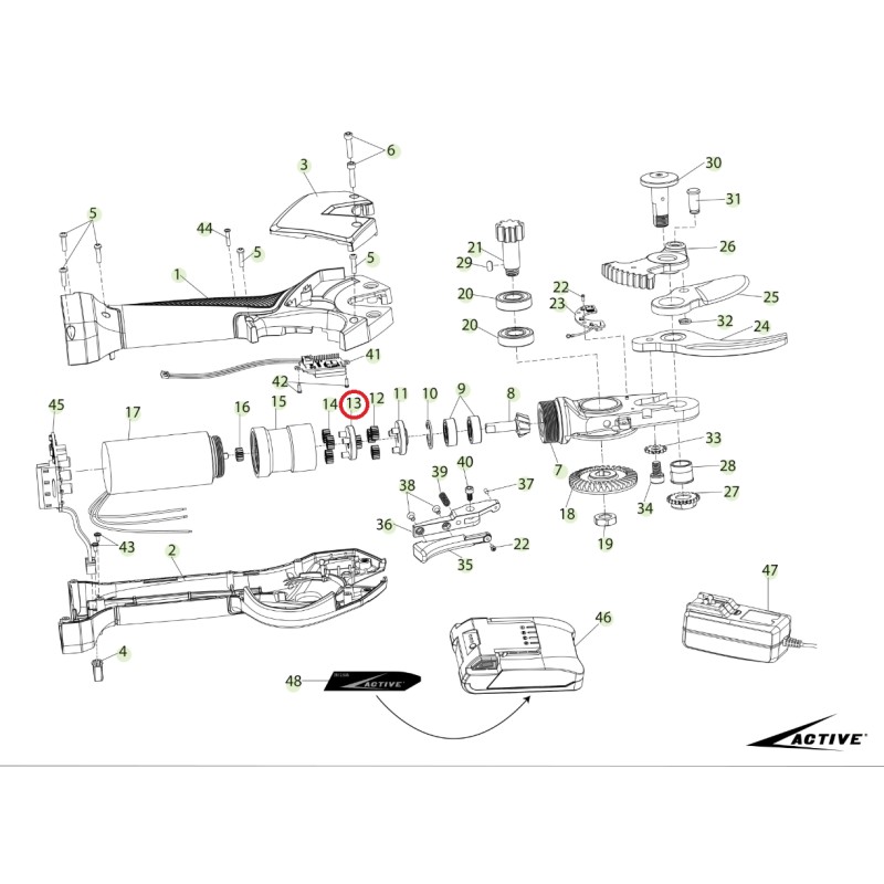 Satellitenhalterung zweite Stufe ORIGINAL ACTIVE tigercut 35 -40 Schere 25595