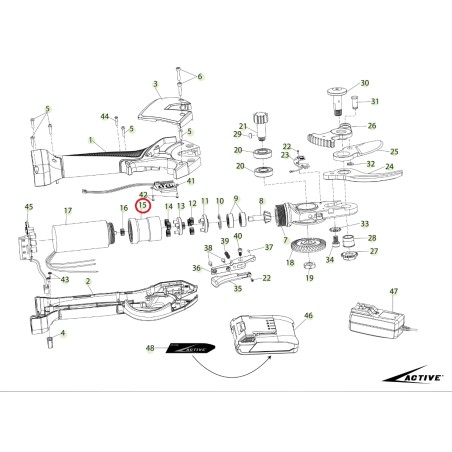 ORIGINAL ACTIVE boîte de vitesse tondeuse à ciseaux modèles tigercut 35 - 40 025772 | Newgardenstore.eu