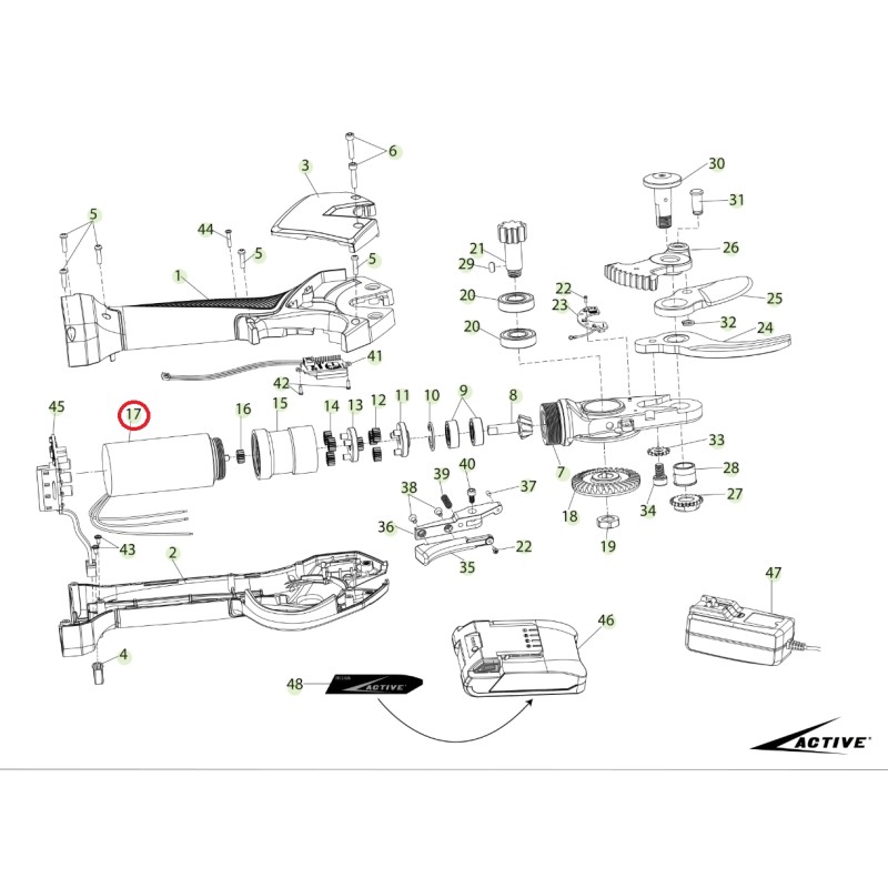 Motore ORIGINALE ACTIVE forbice modello tigercut 35 025952