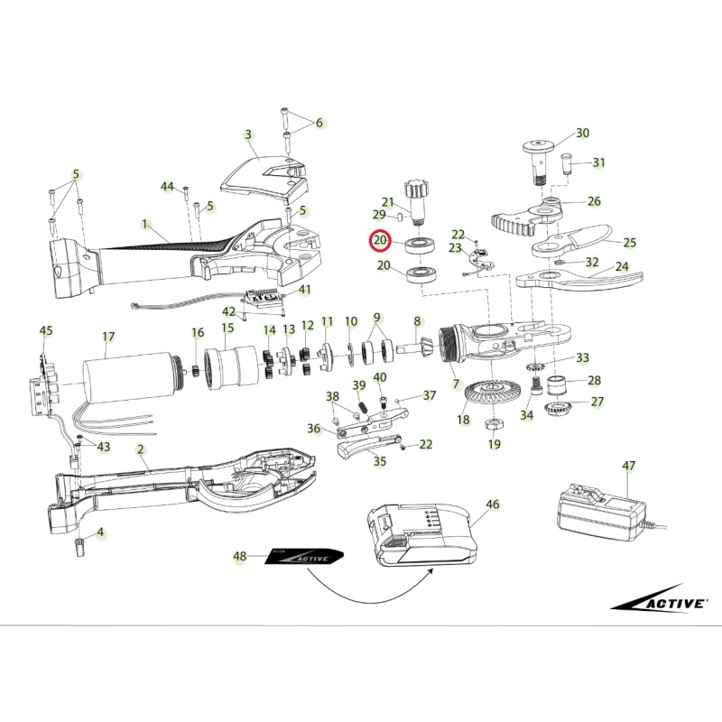 ORIGINAL ACTIVE tijera cortacésped tigercut 35 rodamiento de bolas 6900 025954