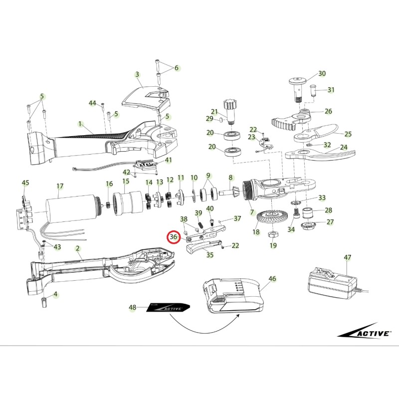 Partie plastique de la gâchette ORIGINAL ACTIVE tigercut 35 - 40 025666